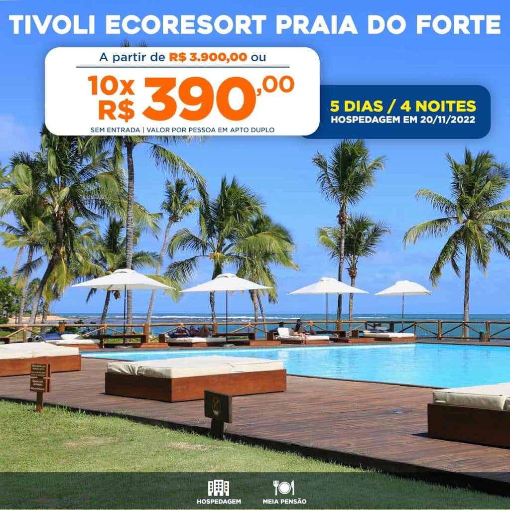 Aproveite a oportunidade de faça a sua Reserva no Tivoli Resort Praia do Forte. Um resort diferenciado numa das mais famosas praias da Bahia