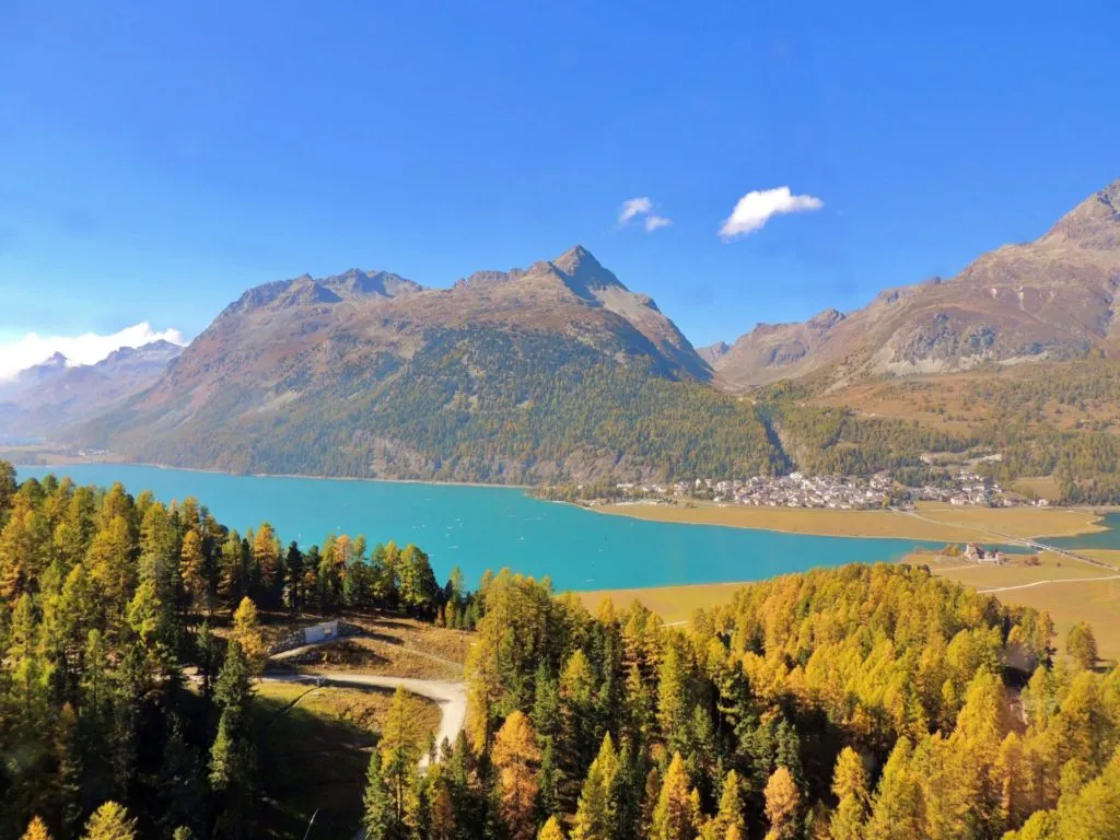 Vista de Silvaplana do Teleférico de Corvatsch